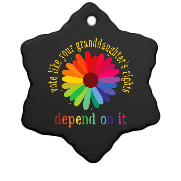 Vote Like Your GranddaughterS Rights Depend On It Ceramic Star Ornament