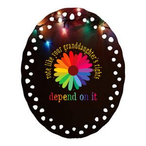 Vote Like Your GranddaughterS Rights Depend On It Ceramic Oval Ornament