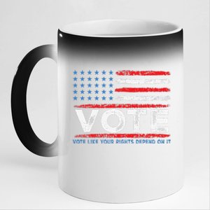 Vote Like Your Rights Depend On It 2024 Election Gift 11oz Black Color Changing Mug