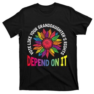 Vote Like Your GranddaughterS Rights Depend On It Rainbow T-Shirt