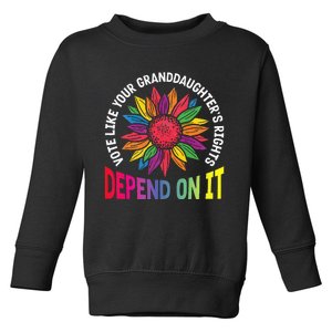 Vote Like Your GranddaughterS Rights Depend On It Rainbow Toddler Sweatshirt