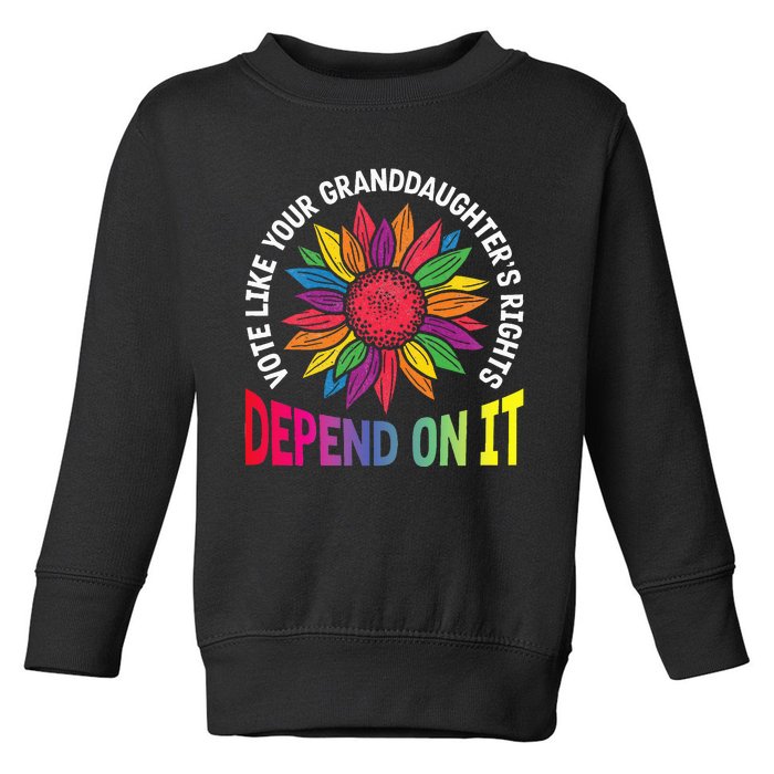 Vote Like Your GranddaughterS Rights Depend On It Rainbow Toddler Sweatshirt