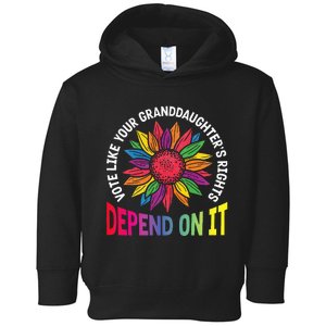 Vote Like Your GranddaughterS Rights Depend On It Rainbow Toddler Hoodie