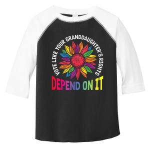 Vote Like Your GranddaughterS Rights Depend On It Rainbow Toddler Fine Jersey T-Shirt