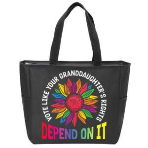 Vote Like Your GranddaughterS Rights Depend On It Rainbow Zip Tote Bag