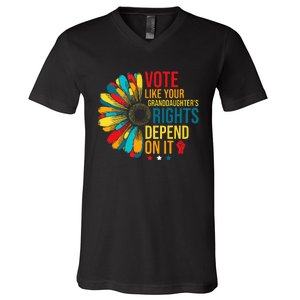 Vote Like Your Daughters Granddaughters Rights Depend On It V-Neck T-Shirt