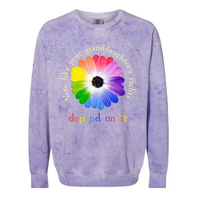 Vote Like Your Granddaughters Rights Depend On It Colorblast Crewneck Sweatshirt