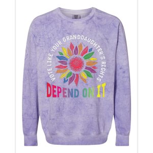 Vote Like Your GranddaughterS Rights Depend On It Rainbow Colorblast Crewneck Sweatshirt