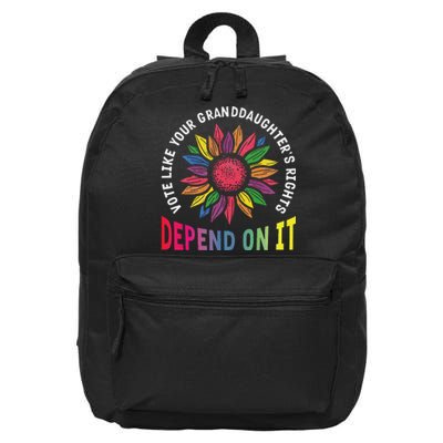 Vote Like Your GranddaughterS Rights Depend On It Rainbow 16 in Basic Backpack