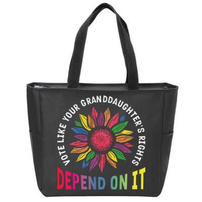 Vote Like Your GranddaughterS Rights Depend On It Rainbow Zip Tote Bag