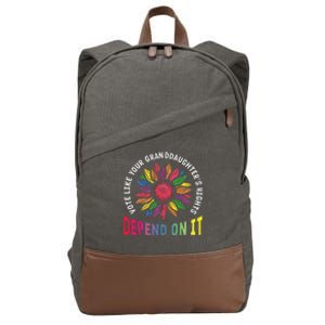 Vote Like Your GranddaughterS Rights Depend On It Rainbow Cotton Canvas Backpack