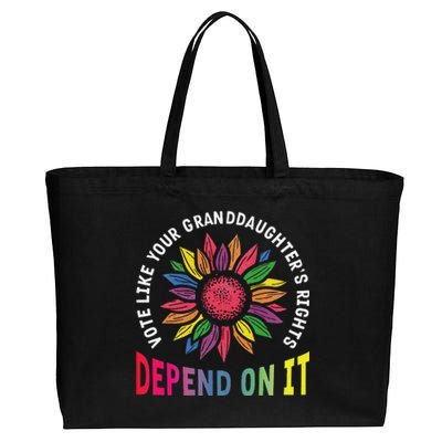 Vote Like Your GranddaughterS Rights Depend On It Rainbow Cotton Canvas Jumbo Tote