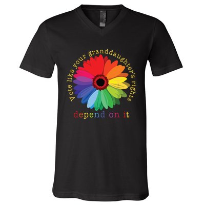 Vote Like Your Granddaughters Rights Depend On It V-Neck T-Shirt