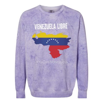 Venezuela Libre Ya Casi Venezuela Colorblast Crewneck Sweatshirt