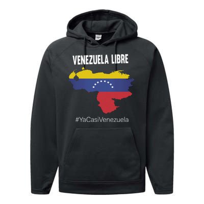 Venezuela Libre Ya Casi Venezuela Performance Fleece Hoodie