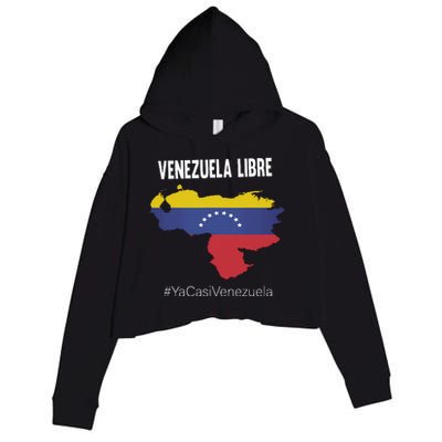 Venezuela Libre Ya Casi Venezuela Crop Fleece Hoodie