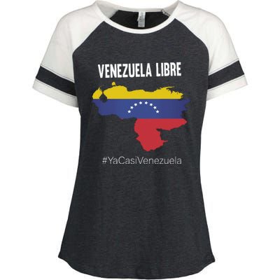 Venezuela Libre Ya Casi Venezuela Enza Ladies Jersey Colorblock Tee