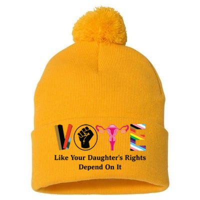 Vote Like Your Daughters Rights Depend On It Pom Pom 12in Knit Beanie