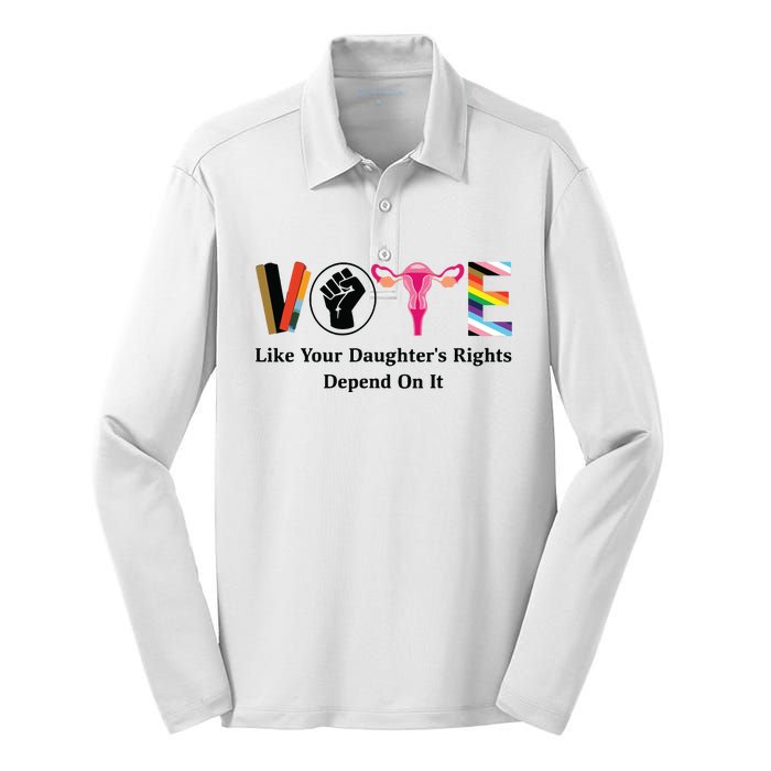 Vote Like Your Daughters Rights Depend On It Silk Touch Performance Long Sleeve Polo