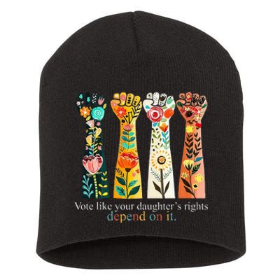 Vote Like Your Daughters Rights Short Acrylic Beanie