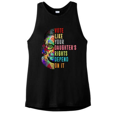 Vote Like Your DaughterS Rights Depend On It Feminist Rbg Ladies PosiCharge Tri-Blend Wicking Tank