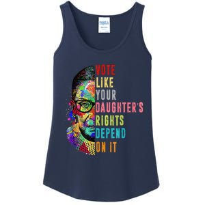 Vote Like Your DaughterS Rights Depend On It Feminist Rbg Ladies Essential Tank