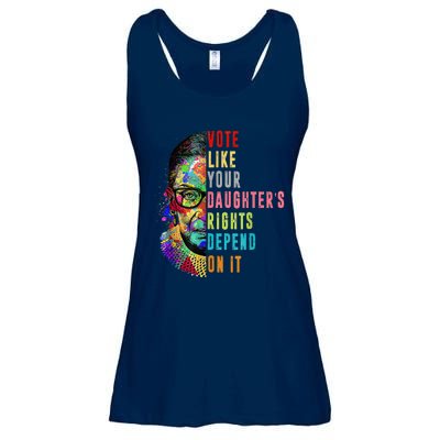 Vote Like Your DaughterS Rights Depend On It Feminist Rbg Ladies Essential Flowy Tank