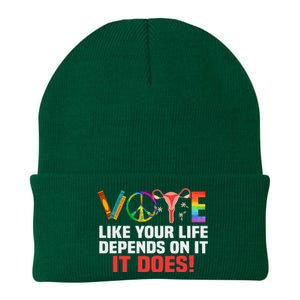 Vote Like Your Life Depends On It Feminist Gift Knit Cap Winter Beanie