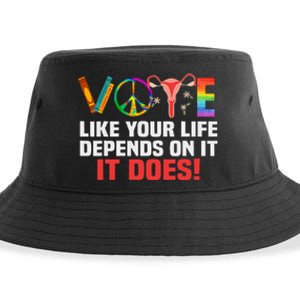 Vote Like Your Life Depends On It Feminist Gift Sustainable Bucket Hat