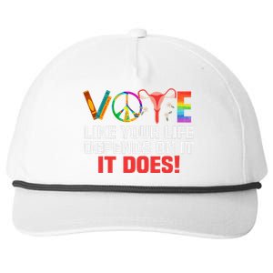 Vote Like Your Life Depends On It Feminist Gift Snapback Five-Panel Rope Hat