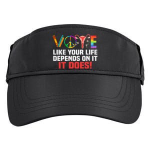 Vote Like Your Life Depends On It Feminist Gift Adult Drive Performance Visor