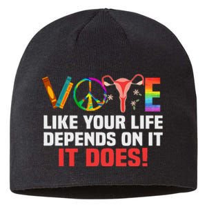 Vote Like Your Life Depends On It Feminist Gift Sustainable Beanie