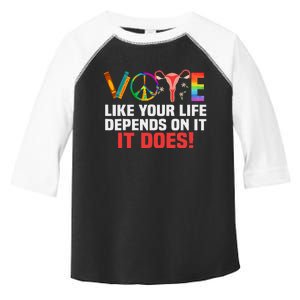 Vote Like Your Life Depends On It Feminist Gift Toddler Fine Jersey T-Shirt