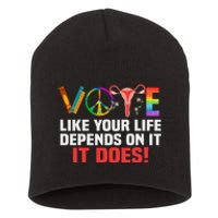 Vote Like Your Life Depends On It Feminist Gift Short Acrylic Beanie