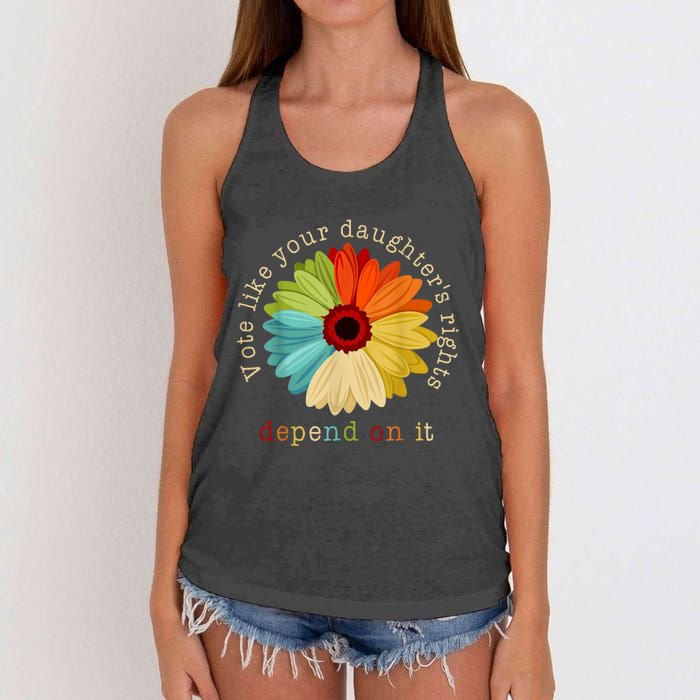 Vote Like Your DaughterS Rights Depend On It Women's Knotted Racerback Tank