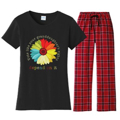 Vote Like Your Granddaughters Rights Depend On It Feminist Women's Flannel Pajama Set