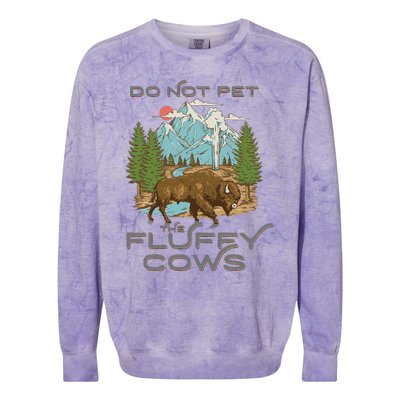 Vintage Look Yellowstone National Park Bison Lover Colorblast Crewneck Sweatshirt