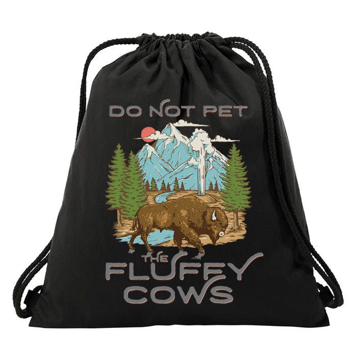 Vintage Look Yellowstone National Park Bison Lover Drawstring Bag