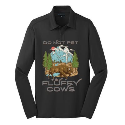 Vintage Look Yellowstone National Park Bison Lover Silk Touch Performance Long Sleeve Polo