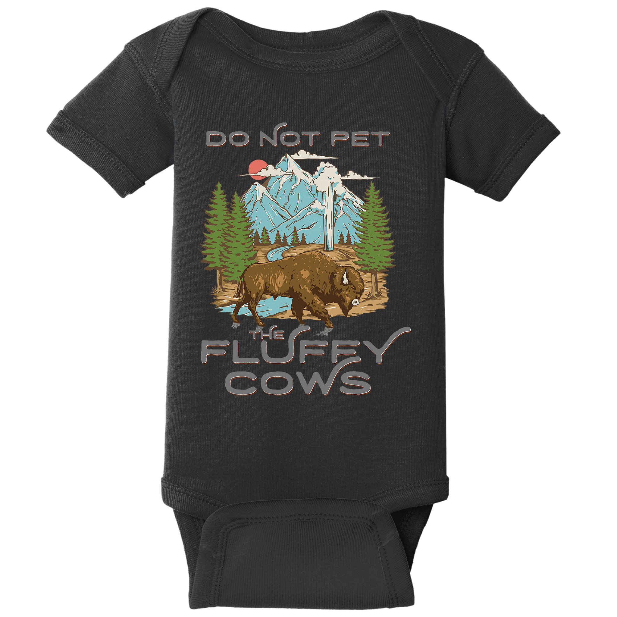 Vintage Look Yellowstone National Park Bison Lover Baby Bodysuit