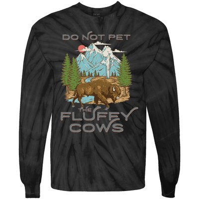 Vintage Look Yellowstone National Park Bison Lover Tie-Dye Long Sleeve Shirt