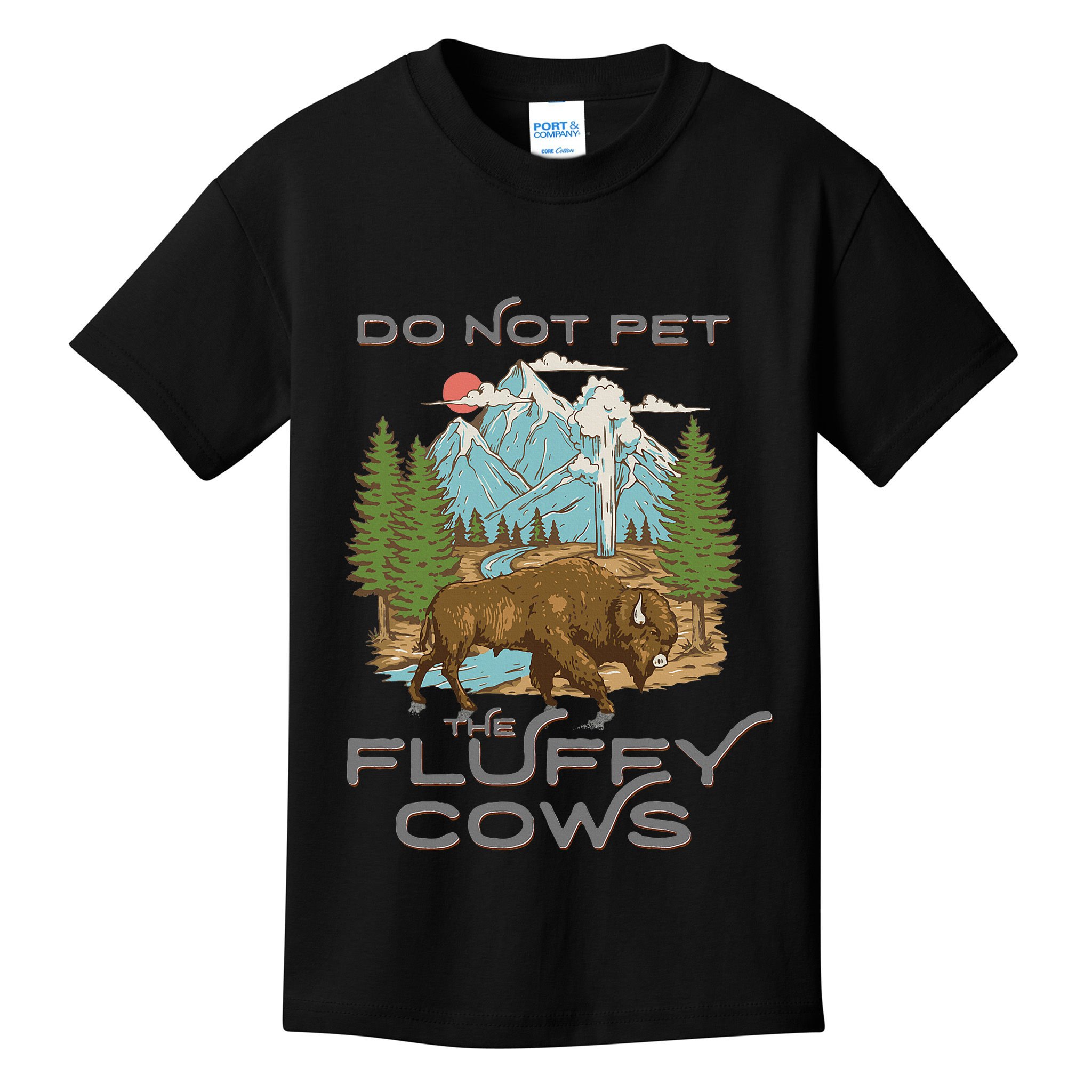 Vintage Look Yellowstone National Park Bison Lover Kids T-Shirt