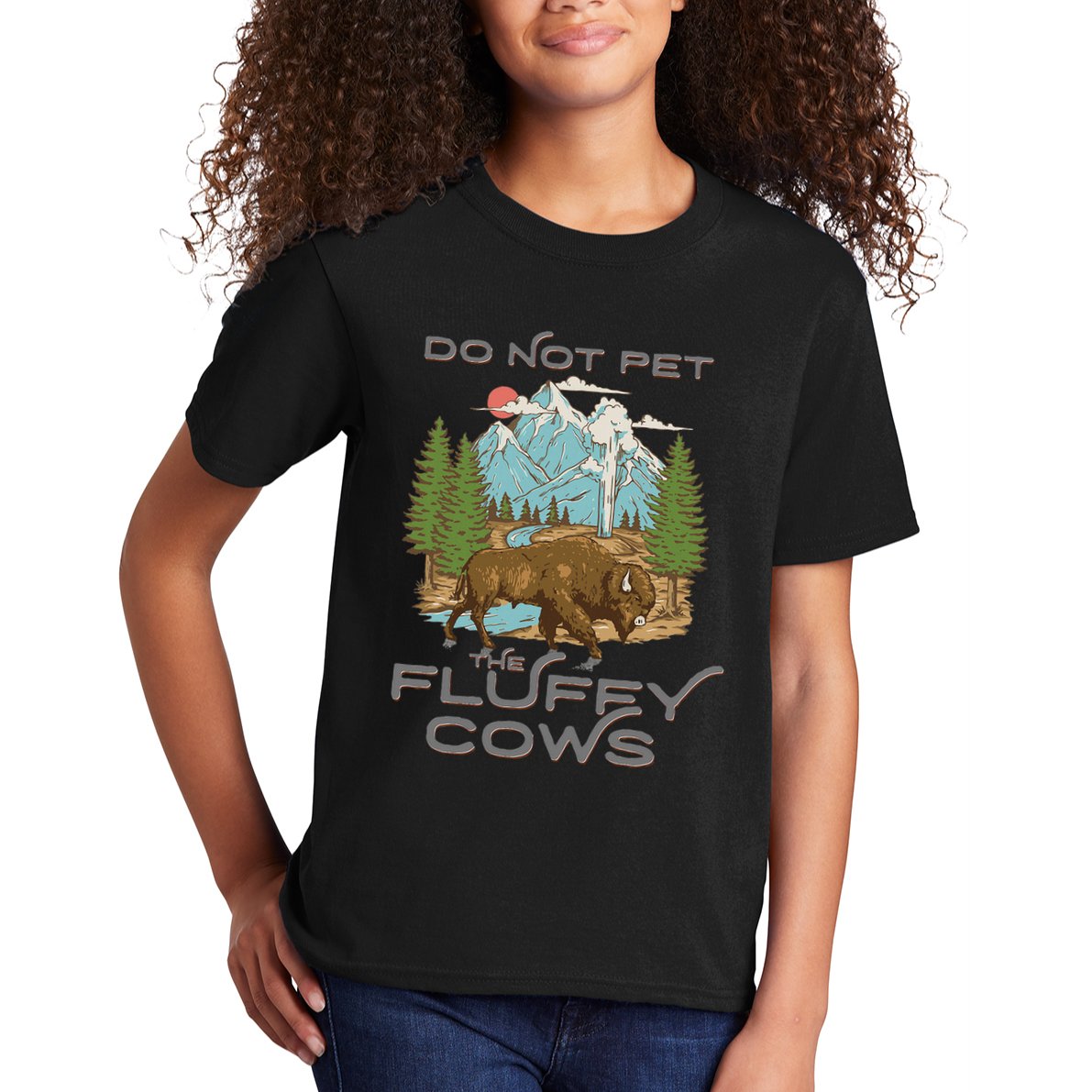 Vintage Look Yellowstone National Park Bison Lover Kids T-Shirt