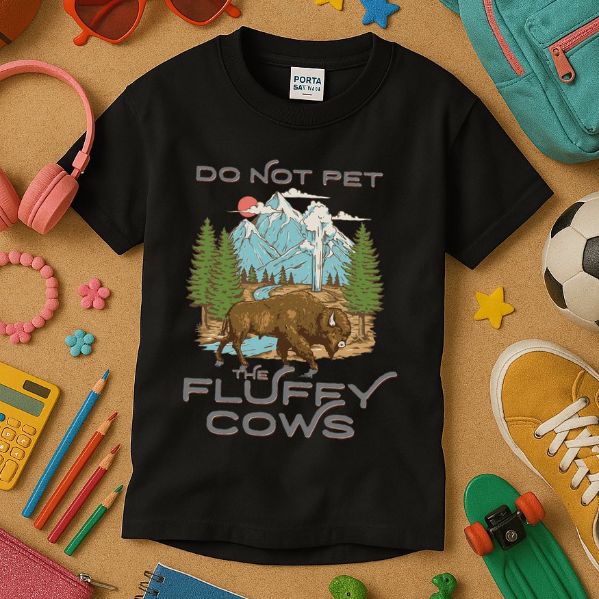 Vintage Look Yellowstone National Park Bison Lover Kids T-Shirt