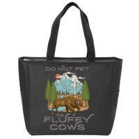 Vintage Look Yellowstone National Park Bison Lover Zip Tote Bag