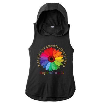 Vote Like Your GranddaughterS Rights Depend On It Ladies PosiCharge Tri-Blend Wicking Draft Hoodie Tank