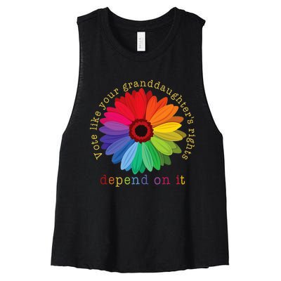 Vote Like Your GranddaughterS Rights Depend On It Women's Racerback Cropped Tank