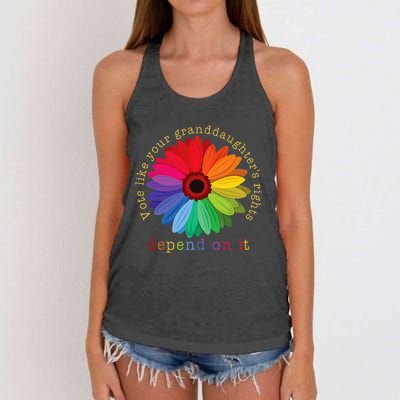 Vote Like Your GranddaughterS Rights Depend On It Women's Knotted Racerback Tank