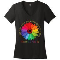 Vote Like Your GranddaughterS Rights Depend On It Women's V-Neck T-Shirt