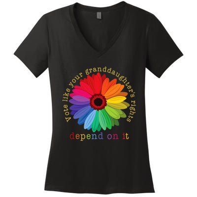 Vote Like Your GranddaughterS Rights Depend On It Women's V-Neck T-Shirt